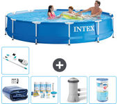 Paquete de piscina - intex - alrededor - 366x366x76 cm + accesorios a1556