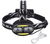 Luz frontal led cob t6 para exteriores, luz de búsqueda nocturna, diadema ajustable, accesorio para pesca, ciclismo y trabajo