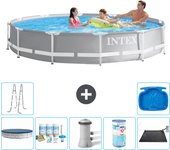 Paquete de piscina - intex - alrededor - 366x366x76 cm + accesorios a1914