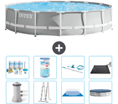 Paquete de piscina - intex - alrededor - 457x457x107 cm + accesorios a2239