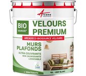 Pintura terciopelo para pared y techo : arcadeco biosourcée terciopelo - 10 l (+ ou - 120m² par couche) ral 6019 - verde blanco - arcane industries