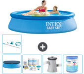 Paquete de piscina - intex - alrededor - 244x244x61 cm + accesorios a391