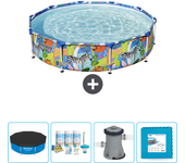 Paquete de piscina - bestway - alrededor - 305x305x66 cm + accesorios cb2