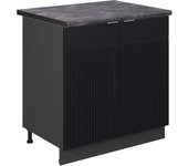 Vicco armario bajo para fregadero fame-line, rayas negras, 80 cm , et antracita