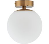 Lámpara de techo lucande bidolo, color latón, cristal, 15 cm, ip44, lámpara de techo para baño, lámpara de techo, lámpara