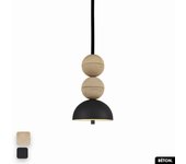 Lámpara colgante de hormigón - bosfor concrete | arena - negro | 2 bolas | led 14w