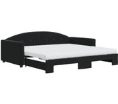 Sofá cama nido con colchón terciopelo negro 100x200 cm