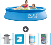Paquete de piscina - intex - alrededor - 244x244x61 cm + accesorios cb114
