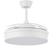 Iluminashop ventilador de techo led messe 72w blanco dc ultra silencioso con mando a distancia y palas retractiles verano / invierno 3000+4000+6000