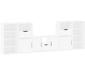 Muebles de tv 5 uds | mueble de salón | mesa de tv. con almacenaje odda blanco madera pino cfw32170