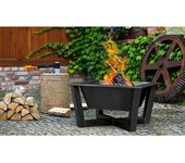 Brasero de jardin carré brasil 70x70 cm en acier-noir-sans couvercle-noir--70--70