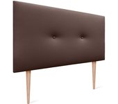 Dhome cabecero de polipiel liso con botones y patas tapizado de alta gama cabezal lujo cama dormitorio moderno acolchado (chocolate, 105cm)