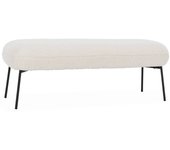 Banco, extremo de la cama con revestimiento de borreguito, sherpa, crudo, 120x41x42.5 cm