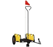 Remolque para bicicletas hierro y tela oxford amarillo cfw93661