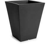 Plastiken theone - maceta cono cuadrado alto 24l en resina de polietileno. negro