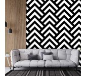 Papel pintado gráfico zig zag retro