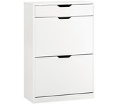 Sobuy zapatero con 2 solapas y 1 cajon organizador para zapatos blanco 60 x 30 x 90 cm fsr180-w es