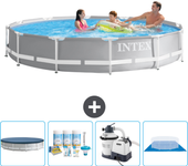 Paquete de piscina - intex - alrededor - 366x366x76 cm + accesorios cb59