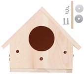 Casa de madera para pájaros con forma innovadora para la decoración del jardín como nido