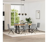 Pack 6 uds sillas de comedor | silla de cocina de tela gris claro cfw42812