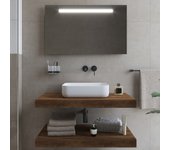 Egger pack completo mezclador monomando de pared para lavabo en negro mate + lavabo 50 x 39 x 13 cm blanco mate + encimera para lavabo