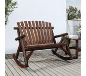 Vidaxl banco mecedora de jardín de 2 plazas madera abeto 123x96x102 cm