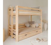 Cama litera 90x190 con somier y cajón anaëlle madera