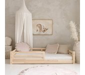 Cama 90x190 con barandillas y somier patas 1 cm myléna madera