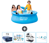 Paquete de piscina - intex - alrededor - 183x183x51 cm + accesorios cb65