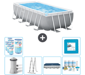 Paquete de piscina - intex - rectángulo - 400x200x100 cm + accesorios cb30