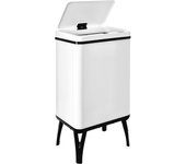 Cubo de basura con patas wellhome 40l blanco - tapa apertura automática