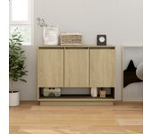 Aparador | aparador de comedor | armario de cocina de madera contrachapada roble sonoma 97x31x75 cm cfw48317