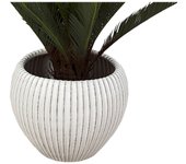 Macetero romimex beige cerámica rayas 40 x 34 x 40 cm