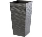 Kadax maceta maceta con tapa insertable soporte para flores alto jardín grafito 34x68cm