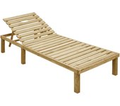 Tumbona de jardín | tumbona de exterior | silla con cojín rojo tinto madera de pino impregnada cfw601293