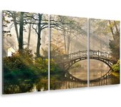 Cuadro tríptico cuadro foto paseo romántico - 90x60 cm