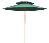 Sombrilla de terraza 270 x 270 cm poste de madera verde