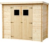 Casa de almacenamiento jardín con suelo tratado 142x239x200 cm/2.63 m2 - caseta para exterior jardín - cobertizo de madera pequeño - techo, ventanas