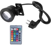 Luz led para piscina impermeable para exteriores, lámpara de jardín rgb de 10w con control remoto (negro)