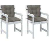 Cojines para silla respaldo bajo 2 ud tela gris oscuro melange v0430 100 x 50 x 7 cm / gris