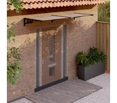 Vidaxl marquesina de puerta policarbonato negro 239x90 cm