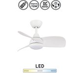 Ventilador de techo con luz silencioso dc con mando vanidoso 76 cm invierno-verano color luz regulable