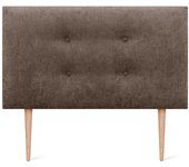 Dhome cabecero de tela aqualine pro con 2 hileras de botones y patas cabezal tapizado cama lujo (marrón, 105cm)