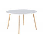 Mesa redonda extensible md-nordika-100 acabado blanco/haya 75 cm(alto)100/140/180 cm(ancho