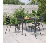 Juego de comedor de jardín 5 piezas | conjunto de jardín | muebles de jardín acero gris antracita cfw435015