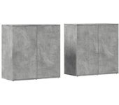 Aparadores 2 uds | aparador de comedor | armario de cocina madera de ingeniería gris hormigón 79x38x80 cm cfw95855