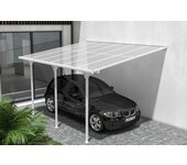 Pergola/cochera adosada kleo 4m x 3m aluminio blanco