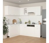 Vidaxl juego de muebles de cocina 11 piezas aglomerado blanco