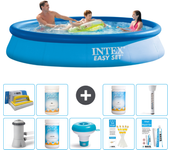 Paquete de piscina - intex - alrededor - 366x366x76 cm + accesorios