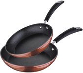 San ignacio set de sartenes sip en aluminio forjado, mango revestido con silicona atérmica, inducción, cobre